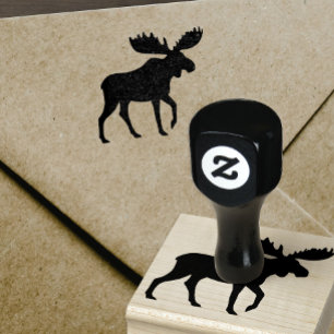 Moose Silhouette Rubber Stamp