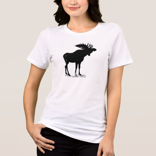 Moose Silhouette Tri-Blend Shirt (Front)