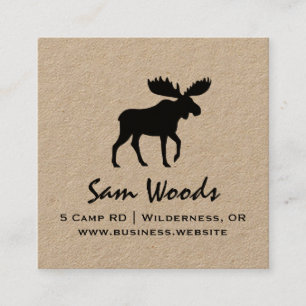Moose Silhouette Wildlife Outdoors Square Business Card