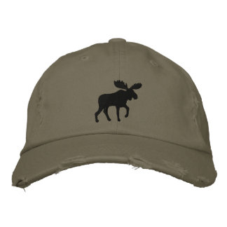 Moose Silhouette Wildlife Wild Animal Adventure Embroidered Hat