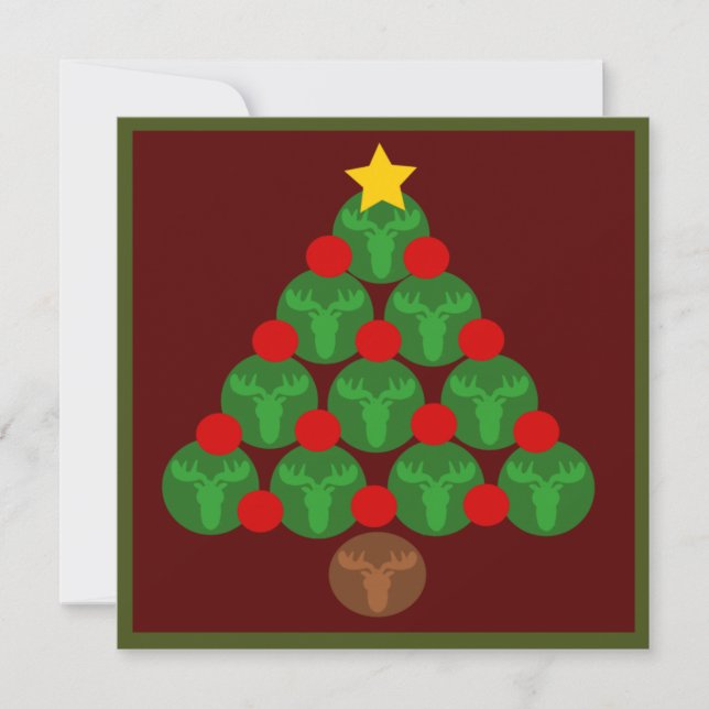 Moose Silhouettes Christmas Tree Party Invitations (Front)