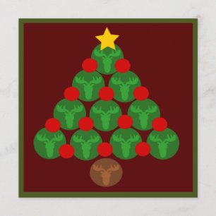 Moose Silhouettes Christmas Tree Party Invitations