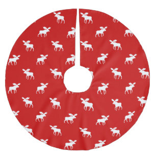 Moose Silhouettes Pattern Brushed Polyester Tree Skirt