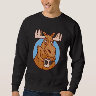 Moose   Sleep Moose With Coffee Moose Sweatshirt