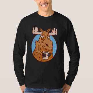 Moose   Sleep Moose With Coffee Moose T-Shirt