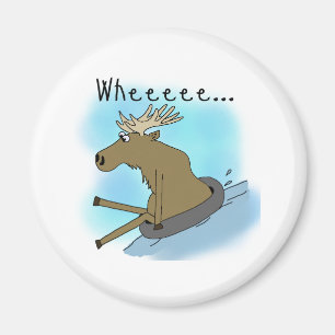 Moose Snow  Tubing Magnet