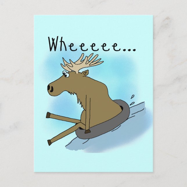 Moose Snow  Tubing Postcard (Front)