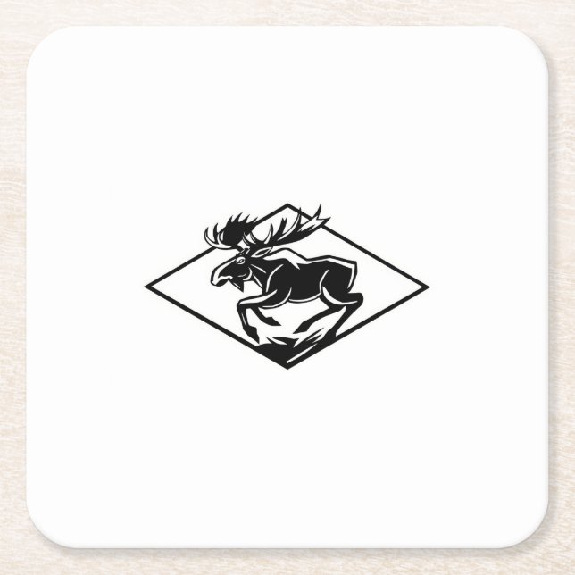Moose  square paper coaster (Front)
