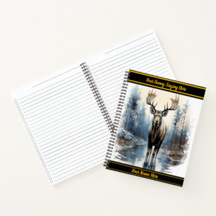 Moose stands gracefully in a tranquil forest notebook