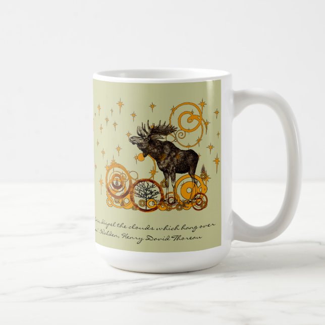 Moose Stein-Walden, Henry David Thoreau Quote Coffee Mug (Right)