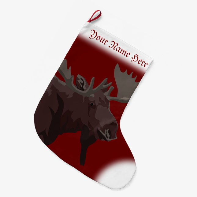 Moose Stocking Moose Christmas Stocking Custom (Front (Hanging))