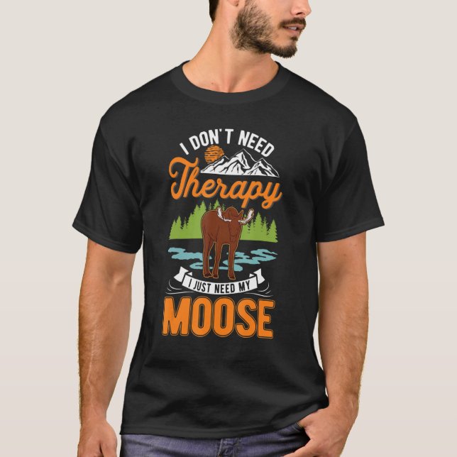 Moose Therapy Moose Antler Scandinavia Moose T-Shirt (Front)