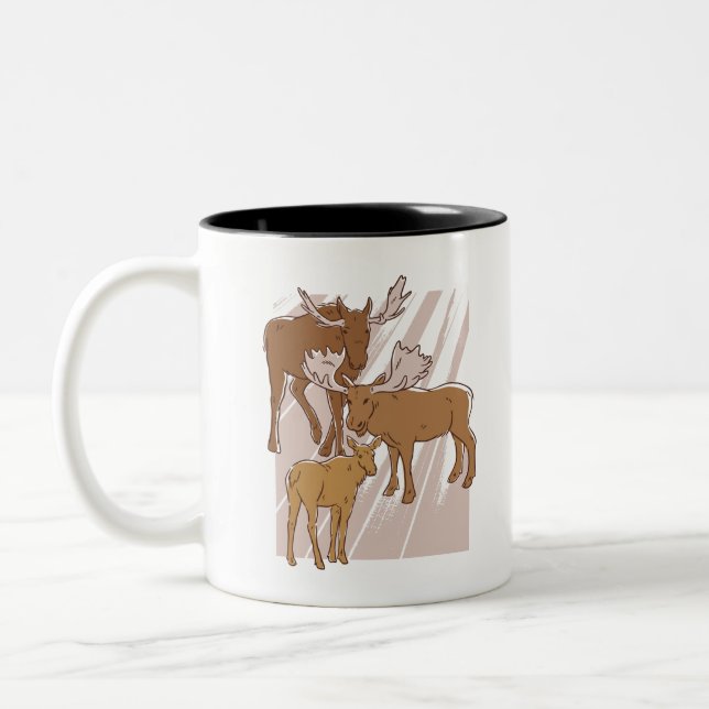 Moose Two-Tone Coffee Mug (Left)