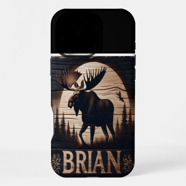 Moose Under Moonlight iPhone Case (Back)