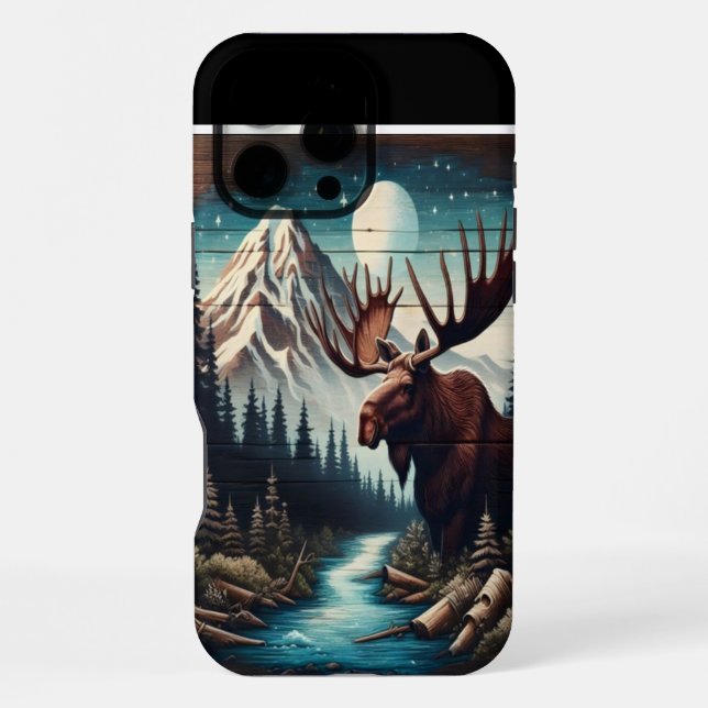 Moose Under Moonlight iPhone Case (Back)