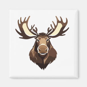 Moose Vector Art Animal Modern Urban City Graphic Magnet