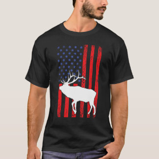 Moose Vintage US American Flag Moose Patriotic 4th T-Shirt