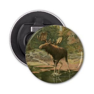 Moose Walking in Water Bottle Opener