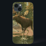 Moose Walking in Water iPhone 13 Case<br><div class="desc">Do you live far away from nature? This beautiful and yet classical image gives an impression of peacefulness and the colours of the moose walking in water are accurate which makes this image very realistic. Get this nature styled art on your favourite products!</div>