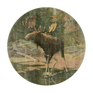 Moose Walking in Water Cutting Board