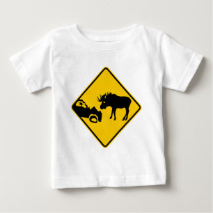 Moose Warning Sign from Gros Morne National Park Baby T-Shirt