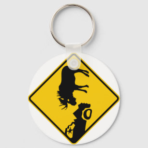 Moose Warning Sign from Gros Morne National Park Key Ring