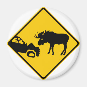 Moose Warning Sign from Gros Morne National Park Magnet