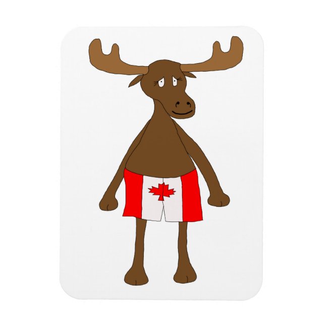 Moose wearing Canadian boxers Magnet (Vertical)