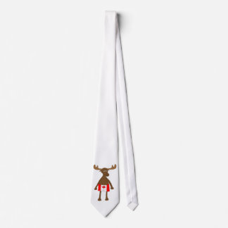 Moose wearing Canadian boxers Tie