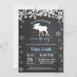 Moose Winter Snowflake Boy Baby Shower Invitation<br><div class="desc">Moose Winter Snowflake Boy Baby Shower Invitation. Blue and White Snowflake. Boy Baby Shower Invitation. Winter Holiday Baby Shower Invite. Chalkboard Background. Black and White. For further customisation,  please click the "Customise it" button and use our design tool to modify this template.</div>