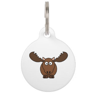 Moose with Big Antlers Pet Tag