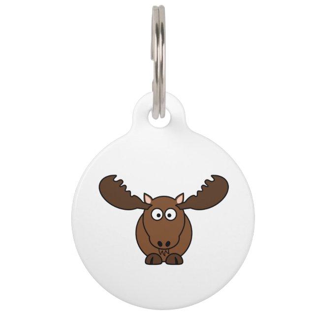 Moose with Big Antlers Pet Tag (Front)