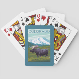 Moose with MountainColorado Playing Cards