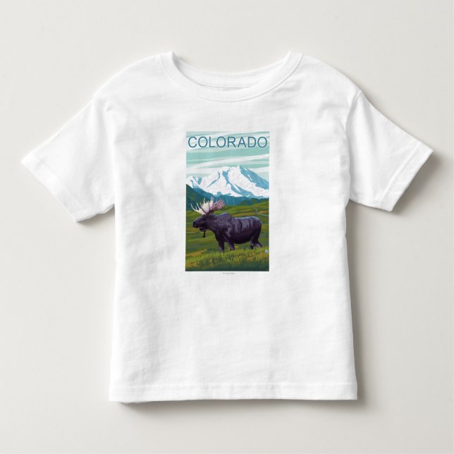Moose with MountainColorado Toddler T-Shirt (Front)