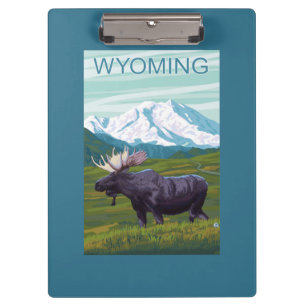 Moose with MountainWyoming Clipboard