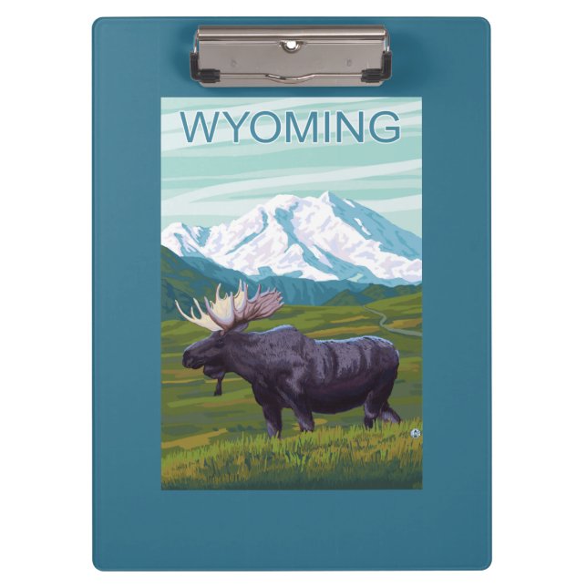 Moose with MountainWyoming Clipboard (Front)