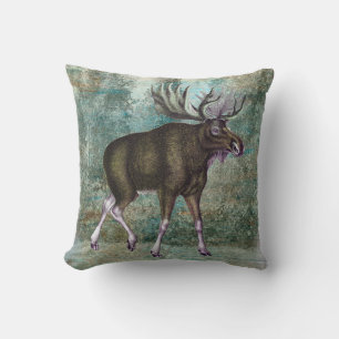 Moose Wood Throw Pillow