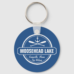 Moosehead Lake Maine anchor custom town and name Key Ring