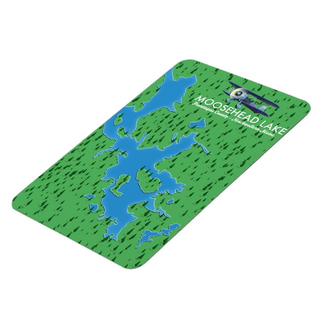 Moosehead Lake,Piscataquis County map Magnet (Left Side)