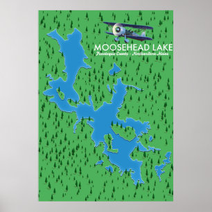 Moosehead Lake,Piscataquis County map Poster