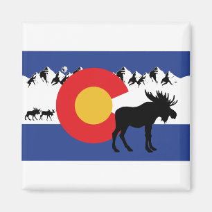 MOOSESin--Colorado-Flag Magnet
