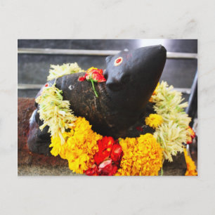 Mooshika, the mouse statue postcard