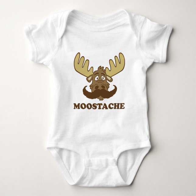 Moostache Baby Bodysuit (Front)
