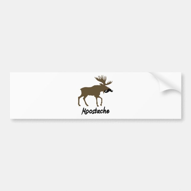 Moostache Bumper Sticker (Front)