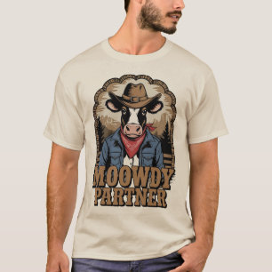 Moowdy Partner Funny Country Western Cow Vintage T-Shirt