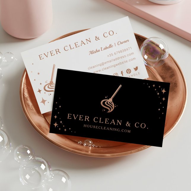 Mop Professional Maid & House Cleaning Business Card (Mop Professional Maid & House Cleaning Business Card)