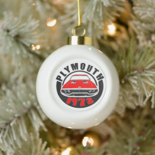 Mopar - Plymouth Roadrunner Satellite Musclecar  Ceramic Ball Christmas Ornament