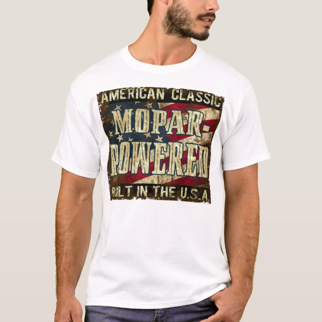 Mopar-Powered - Classic Engine Built in the USA T-Shirt (Front)
