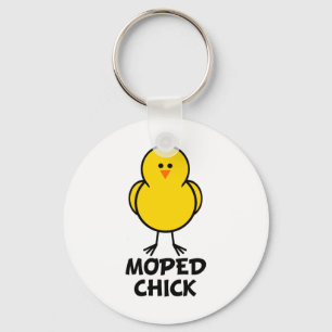 Moped Chick Key Ring