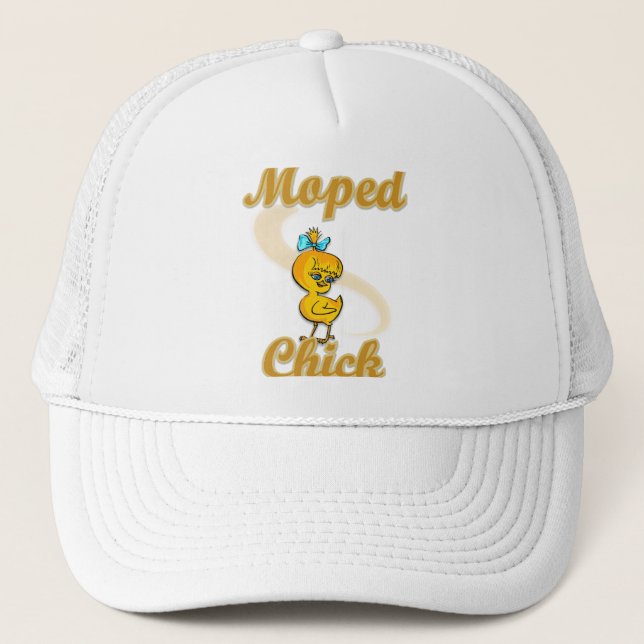 Moped Chick Trucker Hat (Front)